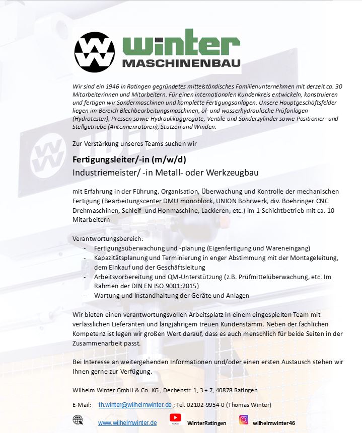 Wir suchen: