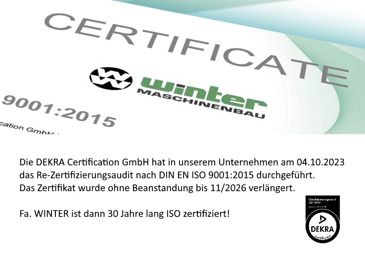 Re-Zertifizierung ISO 9001:2015