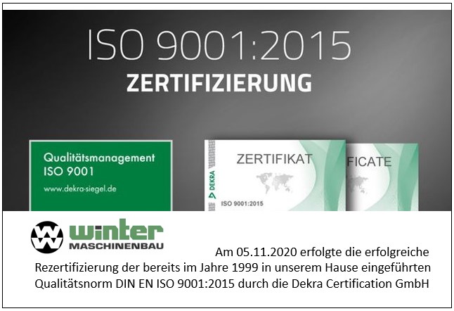 Rezertifizierung DIN EN ISO 9001:2015